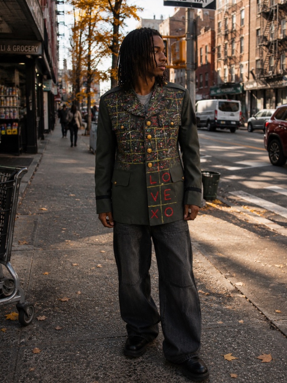 One-of-a-Kind Hand-Painted Vintage U.S. Army Officer Jacket Wearable Protest Art